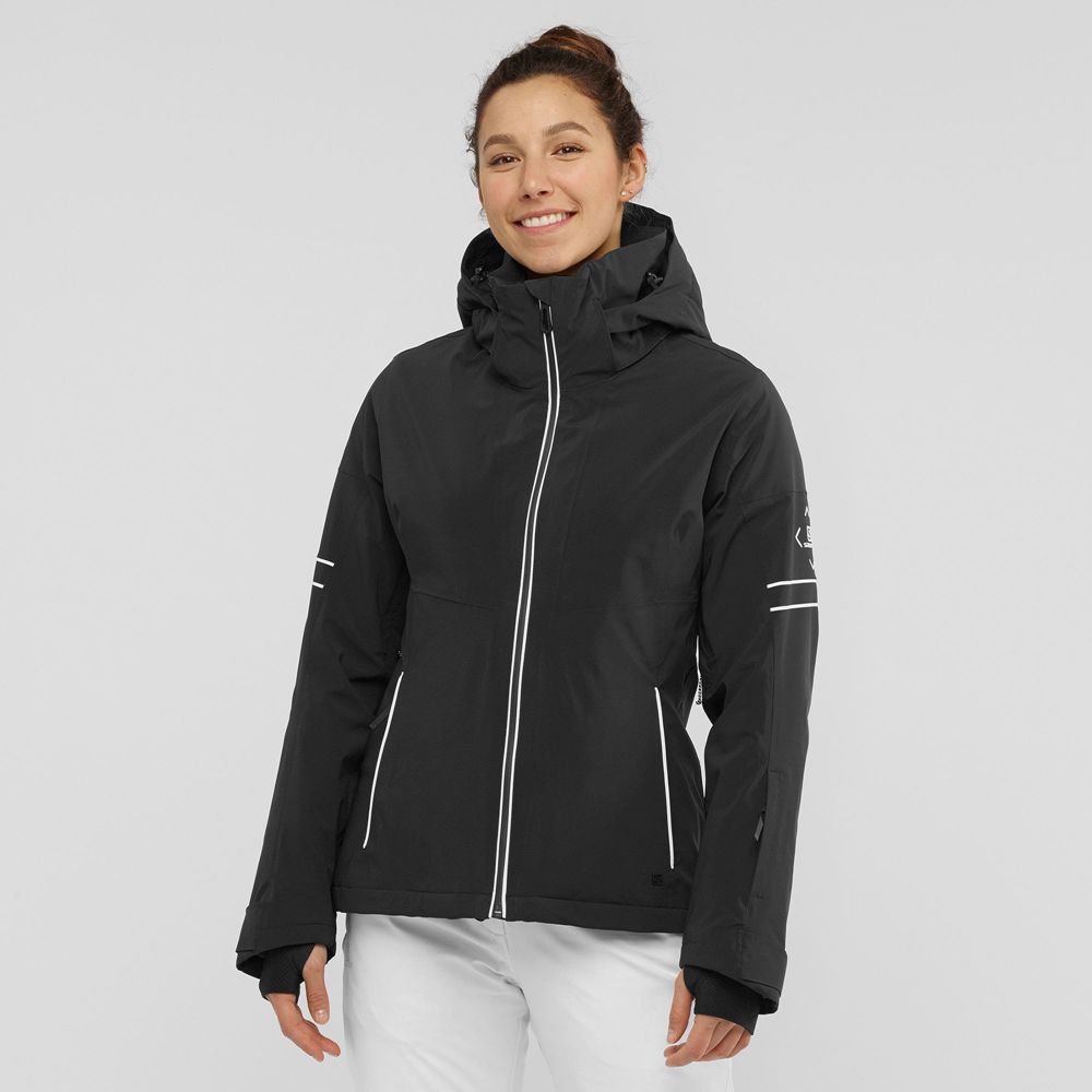 SALOMON THE BRILLIANT W Philippines - Women's Ski Jackets - Black | 825971-NPJ